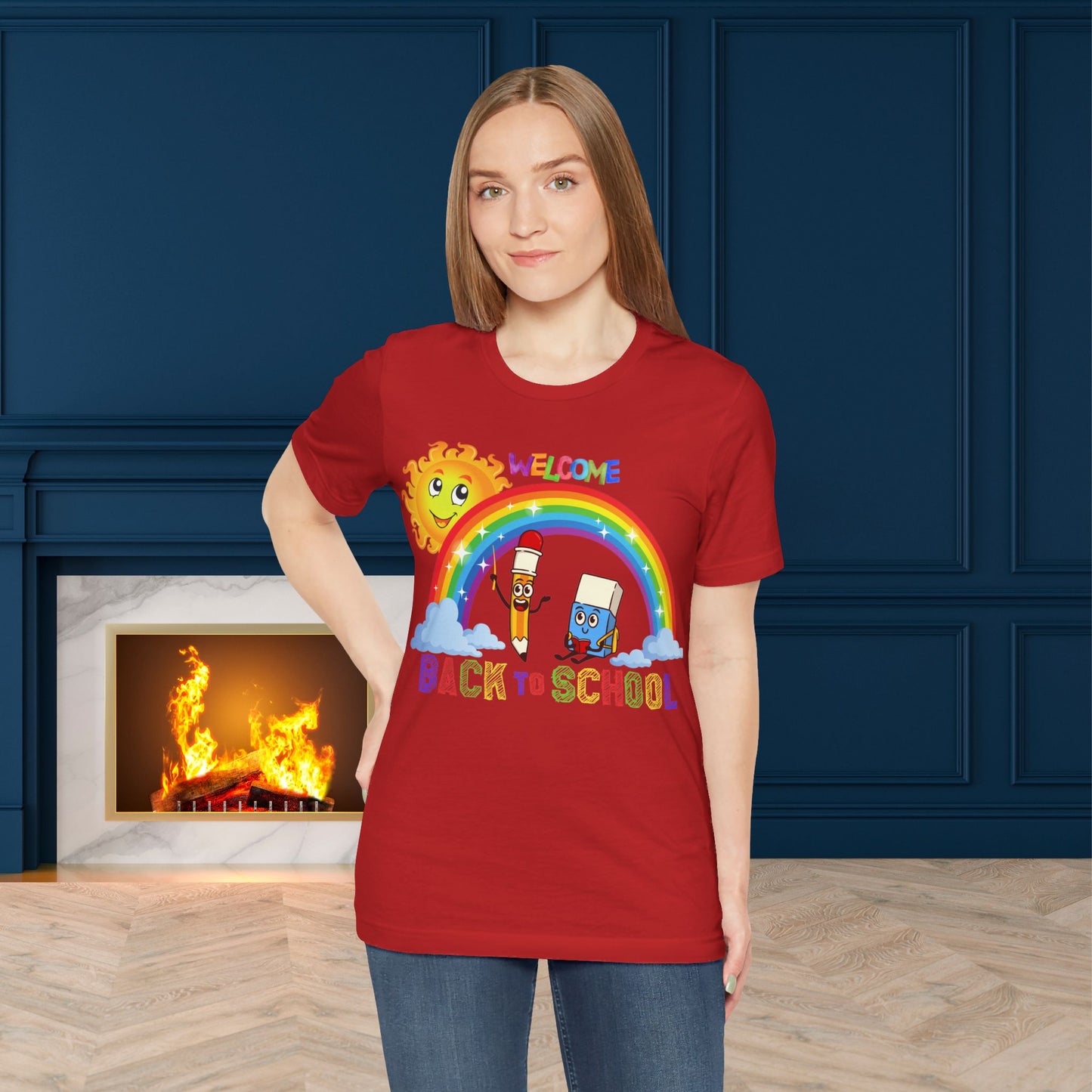 Welcome Back To School T-Shirt, Hello Teacher T-Shirt, Back To School T-Shirt, Teach Love Inspire Teacher Shirt, Teacher Back To school unisex jersey short sleeve.First Day Vibes T-Shirt.