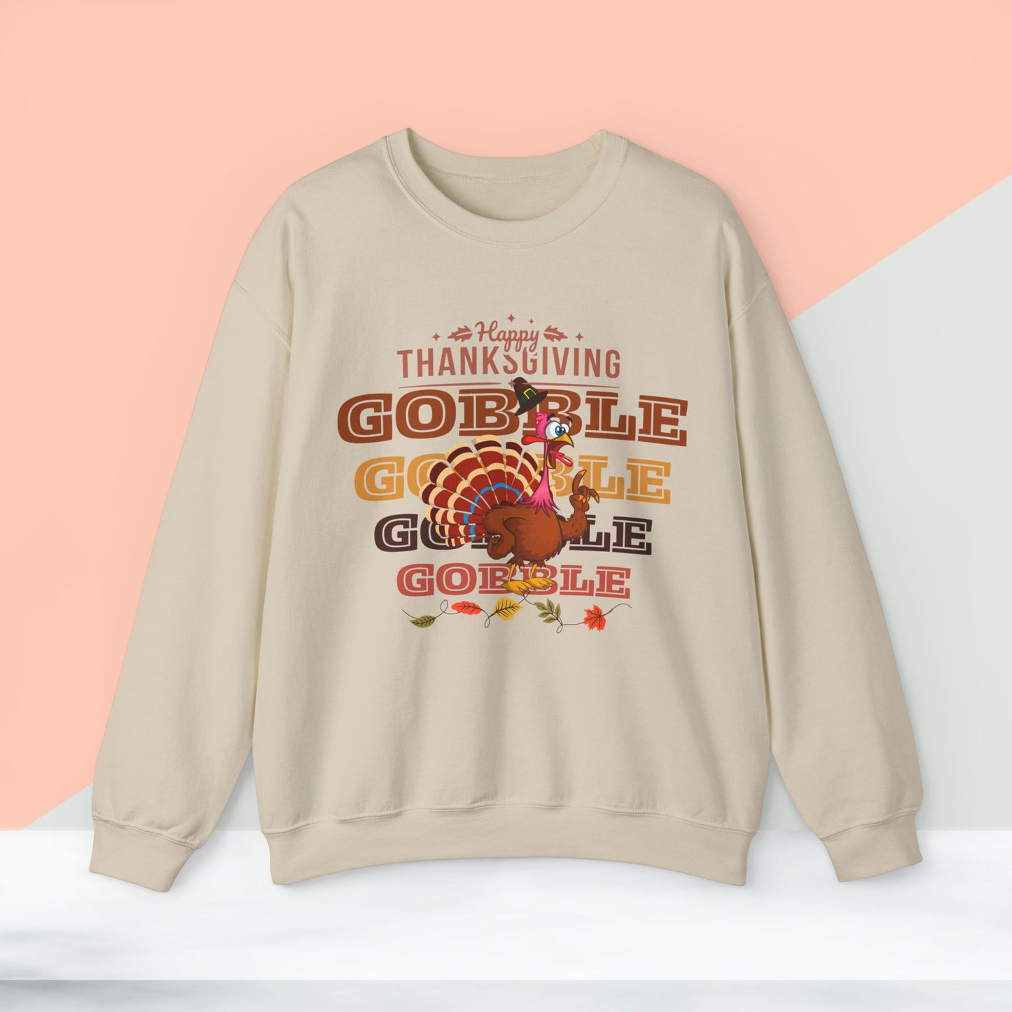 Gobble Sweatshirt, HappyThanksgiving Sweatshirt - Unisex Heavy Blend, Happy Thanksgiving2024 Sweatshirt, Thanksgiving Gift, Festive Sweatshirt.