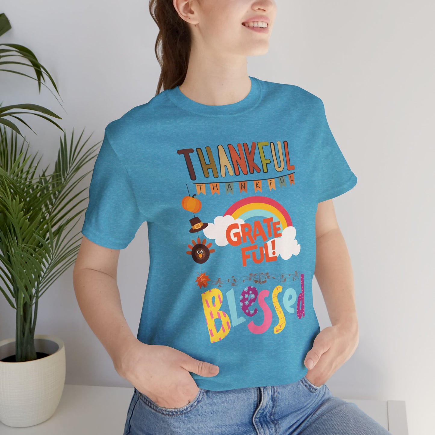 Thankful Grateful Blessed T-shirt, Happy Thanksgiving T-shirt, Happy thanksgiving 2024 T-shirt, Thanksgiving Gift,Turkey Shirt, Family Thanksgiving, Holiday Outfit.