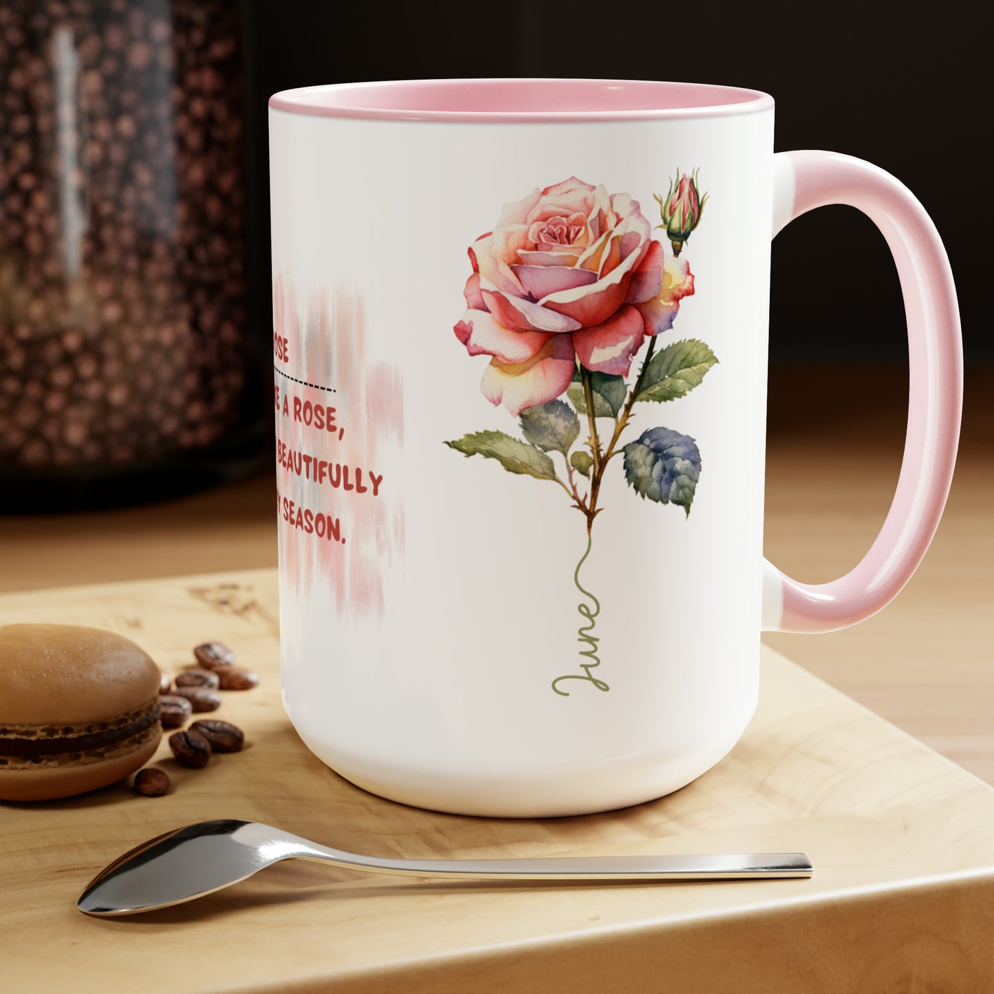 Birth Month flower Tow-Tone Coffee Mug.15oz, June Birth Month flower mug.