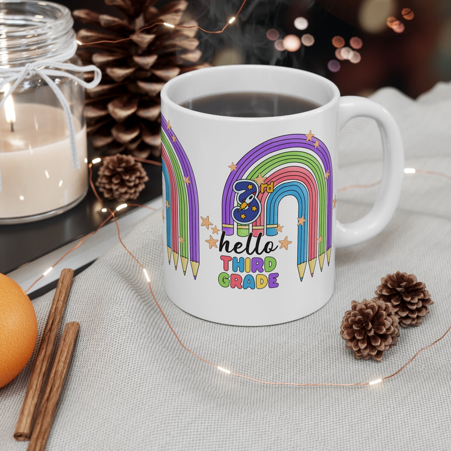 Hello Third Grade Mug, Back To School Mug.11oz. Ready To Rule The School Mug.11oz. Ready for School Mug.