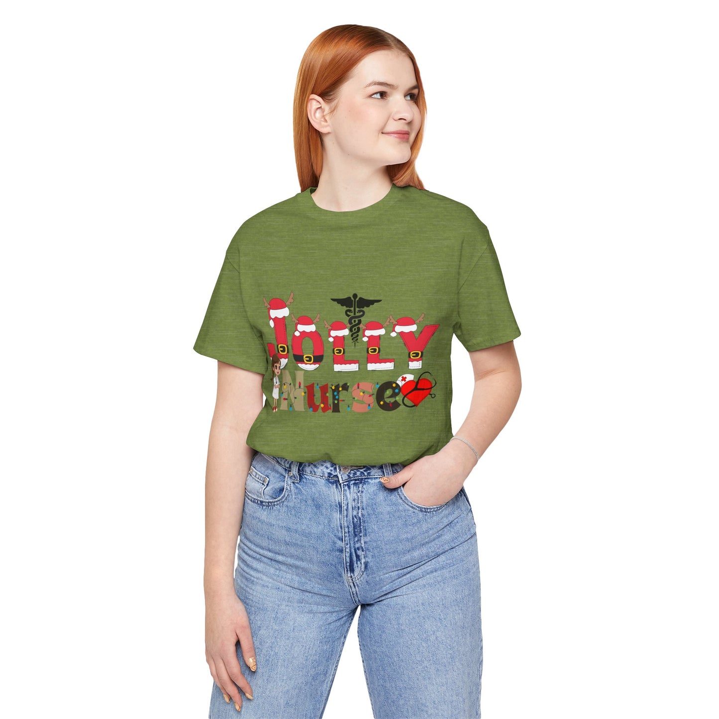 Jolly Nurse Christmas Unisex Tee, Christmas Shirt, Christmas Outfit, Merry Christmas T-shirt, Merry Christmas 2024 T-shirt, Christmas Gift, Family Holiday Outfit.