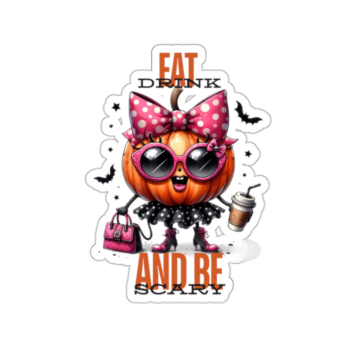 Eat Drink And Be Scary Halloween Kiss-Cut Stickers, Spooky Vibes Happy Halloween Kiss-Cut Stickers, Happy Halloween Kiss-Cut Stickers, Spooky Season Kiss-Cut Stickers, Trick Or Treat Halloween Kiss-Cut Stickers.