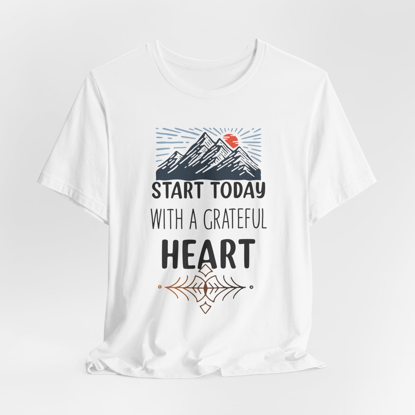 Start Today With A Grateful Heart Yoga T-Shirt, Cute Yoga workout Shirt, Yoga lovers T-shirt, Yoga Instructor Gift, Gym shirt, Gift For Yoga lover, Gift For Yogi.