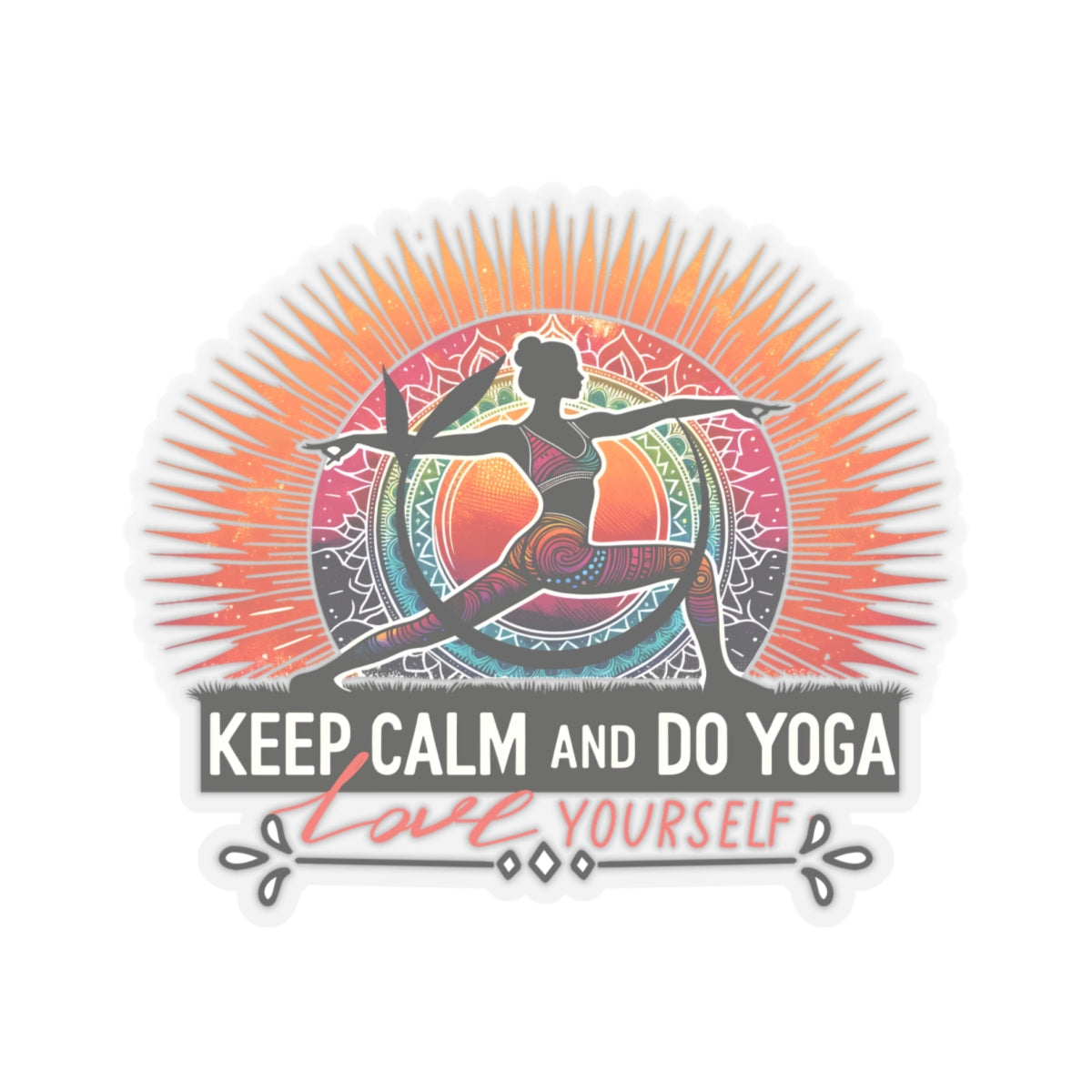 Keep Calm And Do Yoga Kiss-Cut Stickers, Love Yourself Kiss-Cut Stickers, Cute Yoga Kiss-Cut Stickers, Mindful Gift, Yoga lovers Kiss-Cut Stickers, Yoga Instructor Gift, Gift For Yoga lovers, Gift For Yogi.