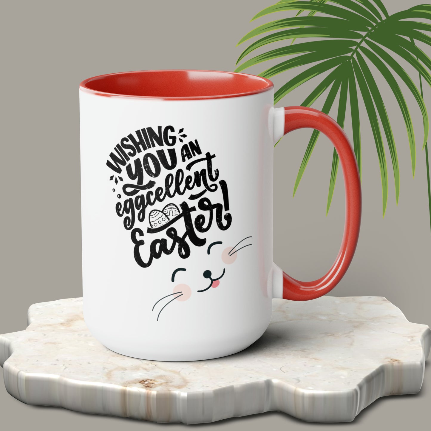 Happy Easter Two-Tone Coffee Mugs, 15oz