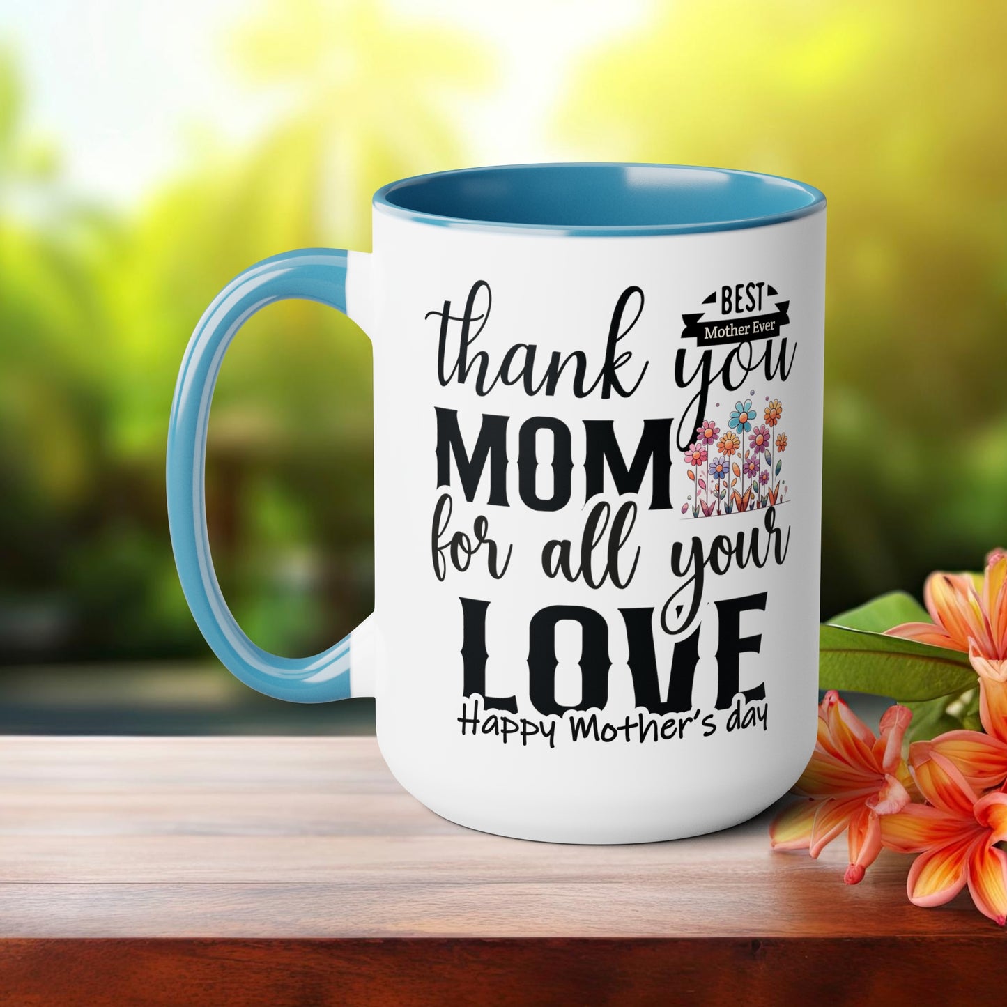 Happy Mother's dayTow-Tone Coffee Mug.15oz, Gift for mom, Mama's Coffee Mug