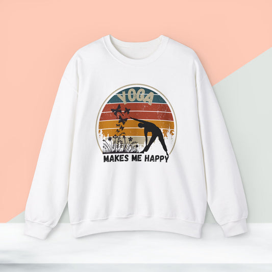 Yoga Makes Me happy Yoga unisex heavy blend crewneck sweatshirt,Yoga workout Sweatshirt,Yoga lovers Sweatshirt, Yoga Instructor Gift, Gym Sweatshirt, Gift For Yoga lovers, Gift For Yogi.