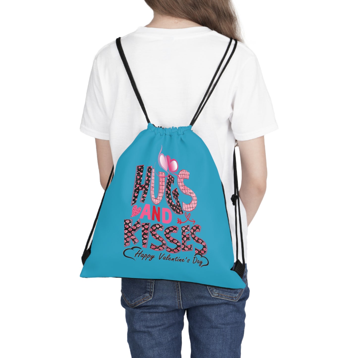 Happy Valentines Day Drawstring Bag