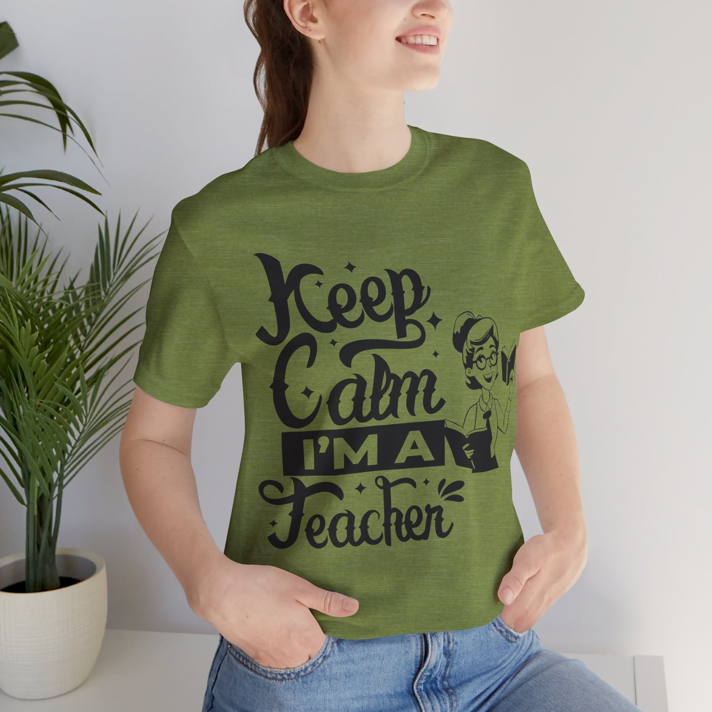 Keep Calm I Am A Teacher T-Shirt, Back To School T-Shirt, Teach Love Inspire Teacher Shirt, Teacher Back To school unisex jersey short sleeve.First Day Vibes T-Shirt.