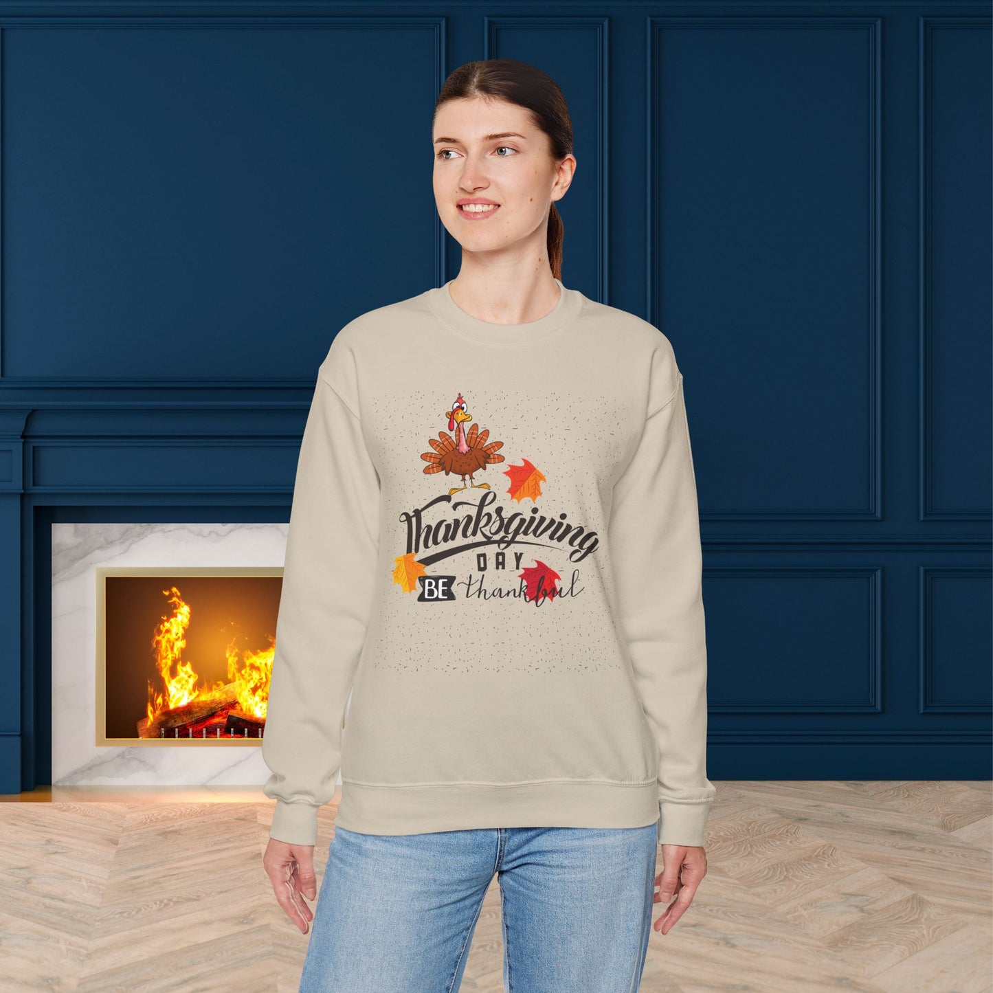 Be Thankful Sweatshirt,  HappyThanksgiving Sweatshirt - Unisex Heavy Blend, Happy Thanksgiving2024 Sweatshirt, Thanksgiving Gift, Festive Sweatshirt.