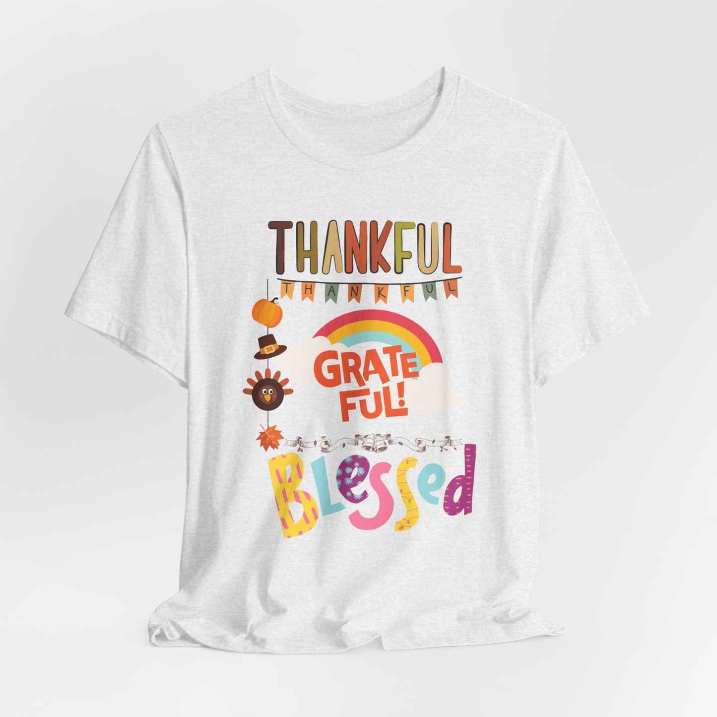 Thankful Grateful Blessed T-shirt, Happy Thanksgiving T-shirt, Happy thanksgiving 2024 T-shirt, Thanksgiving Gift,Turkey Shirt, Family Thanksgiving, Holiday Outfit.