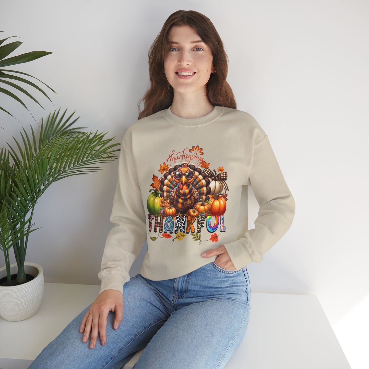 HappyThanksgiving Day Sweatshirt - Unisex Heavy Blend, Happy Thanksgiving2024 Sweatshirt, Thanksgiving Gift, Festive Sweatshirt.