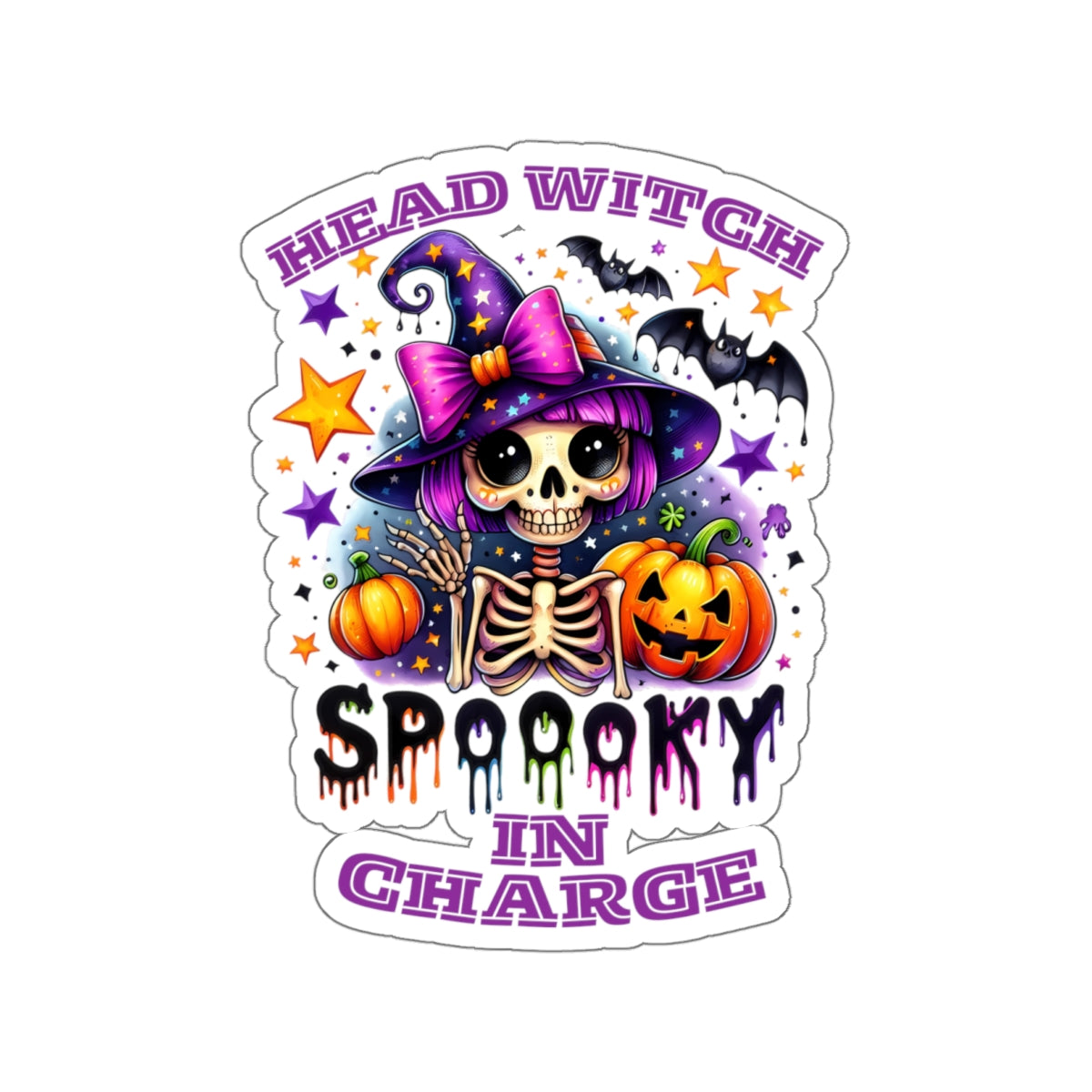 Head Witch In Charge Halloween Kiss-Cut Stickers, Spooky Vibes Happy Halloween Kiss-Cut Stickers, Happy Halloween Kiss-Cut Stickers, Spooky Season Kiss-Cut Stickers, Trick Or Treat Halloween Kiss-Cut Stickers.