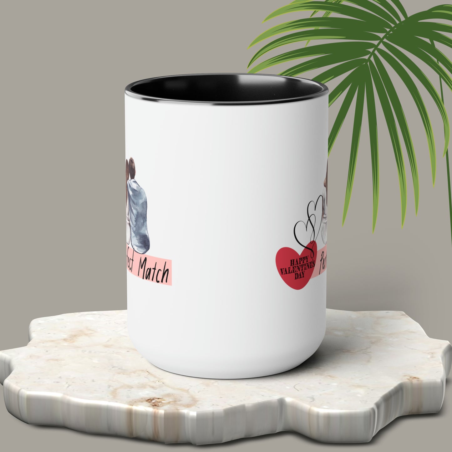 Happy valentines day Two-Tone Coffee Mugs, 15oz