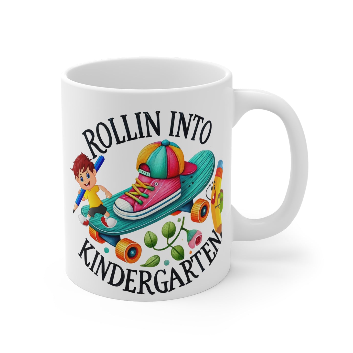 Rolling Into Kindergarten Mug, Back To School Mug.11oz. Ready To Rule The School Mug.11oz.