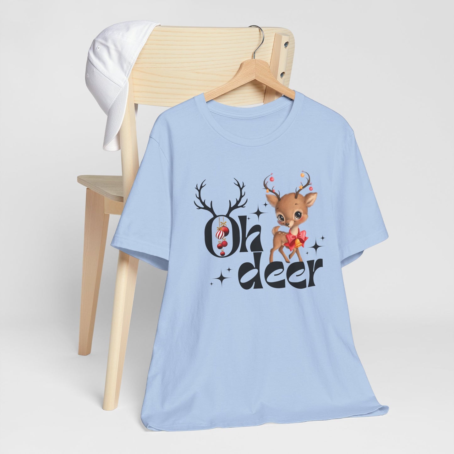 Oh Deer Unisex Tee, Christmas Shirt, Christmas Outfit, Merry Christmas T-shirt, Merry Christmas 2024 T-shirt, Christmas Gift, Family Holiday Outfit.