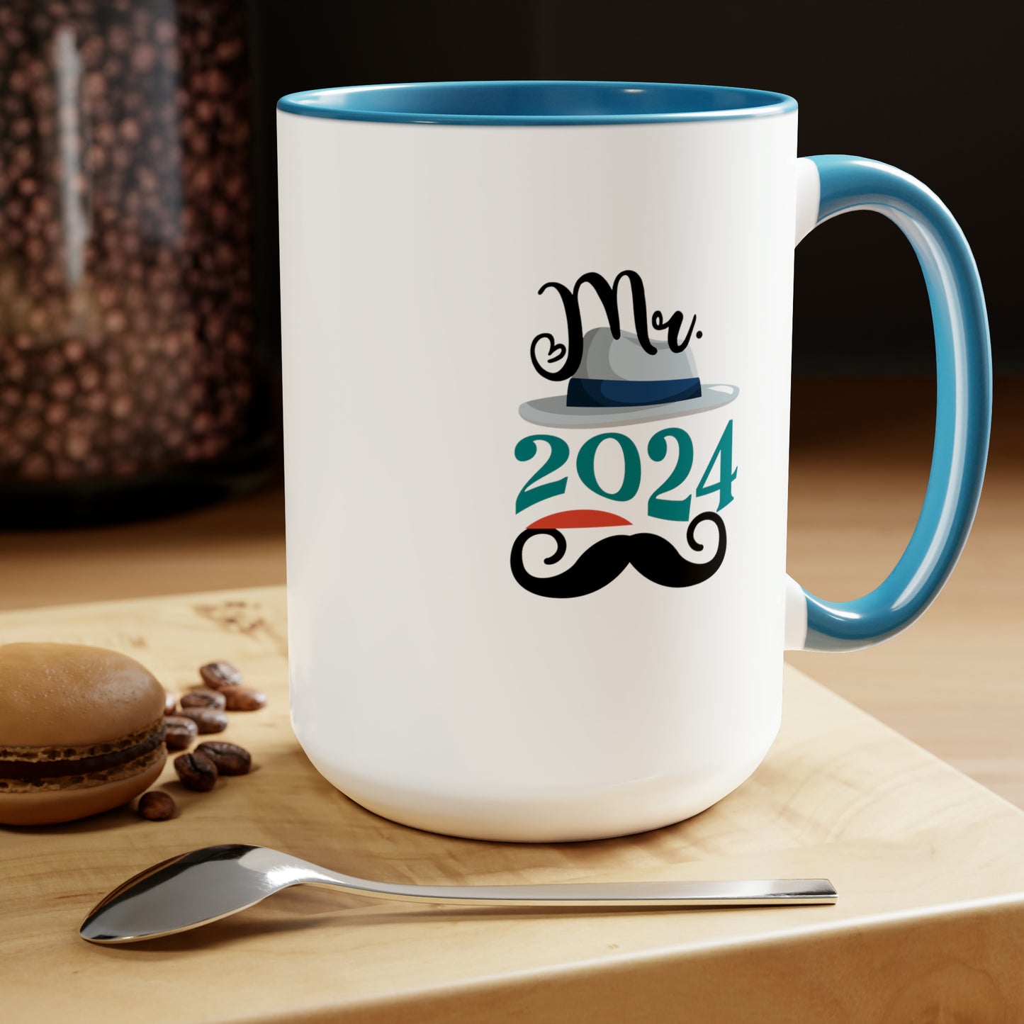 Happy New Year Two-Tone Coffee Mugs, 15oz