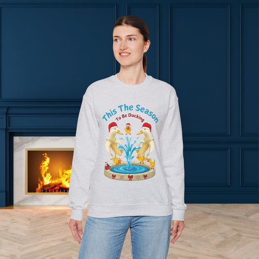 This The Season To Be Ducking Christmas Sweatshirt - Unisex Heavy Blend, Merry Christmas, Festive, Christmas Gift, Crewneck, merry Christmas Sweatshirt, Christmas Sweatshirt  Christmas Gift, Festive Sweatshirt.