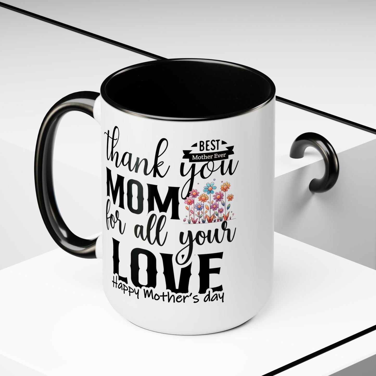 Happy Mother's dayTow-Tone Coffee Mug.15oz, Gift for mom, Mama's Coffee Mug