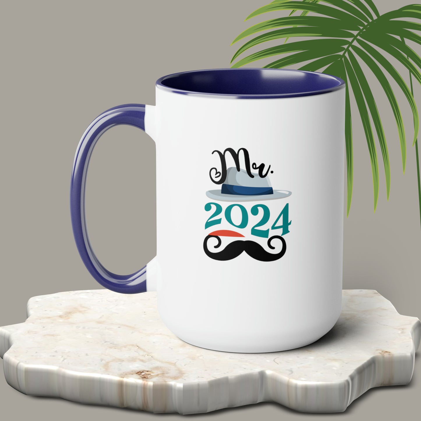 Happy New Year Two-Tone Coffee Mugs, 15oz