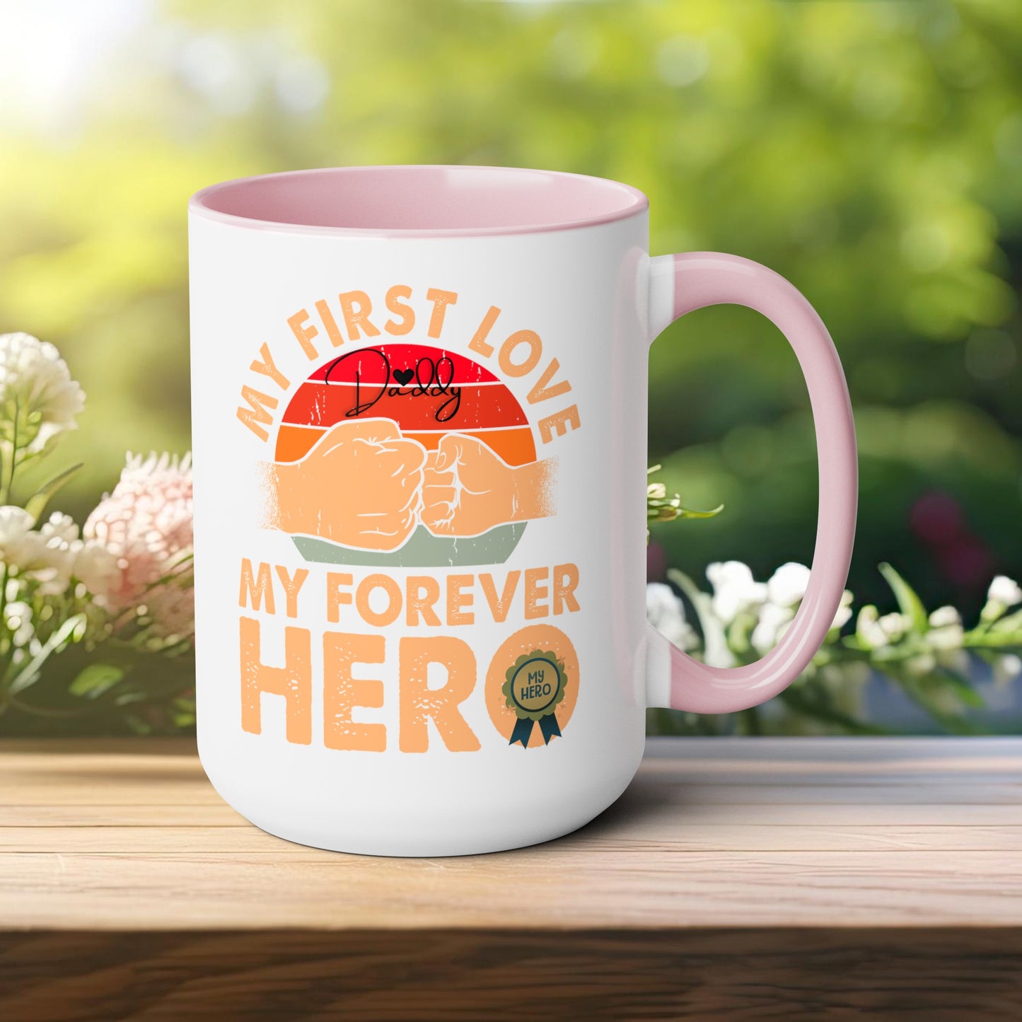 Happy father's dayTow-Tone Coffee Mug.15oz, Gift for Dad, Daddy's Coffee Mug