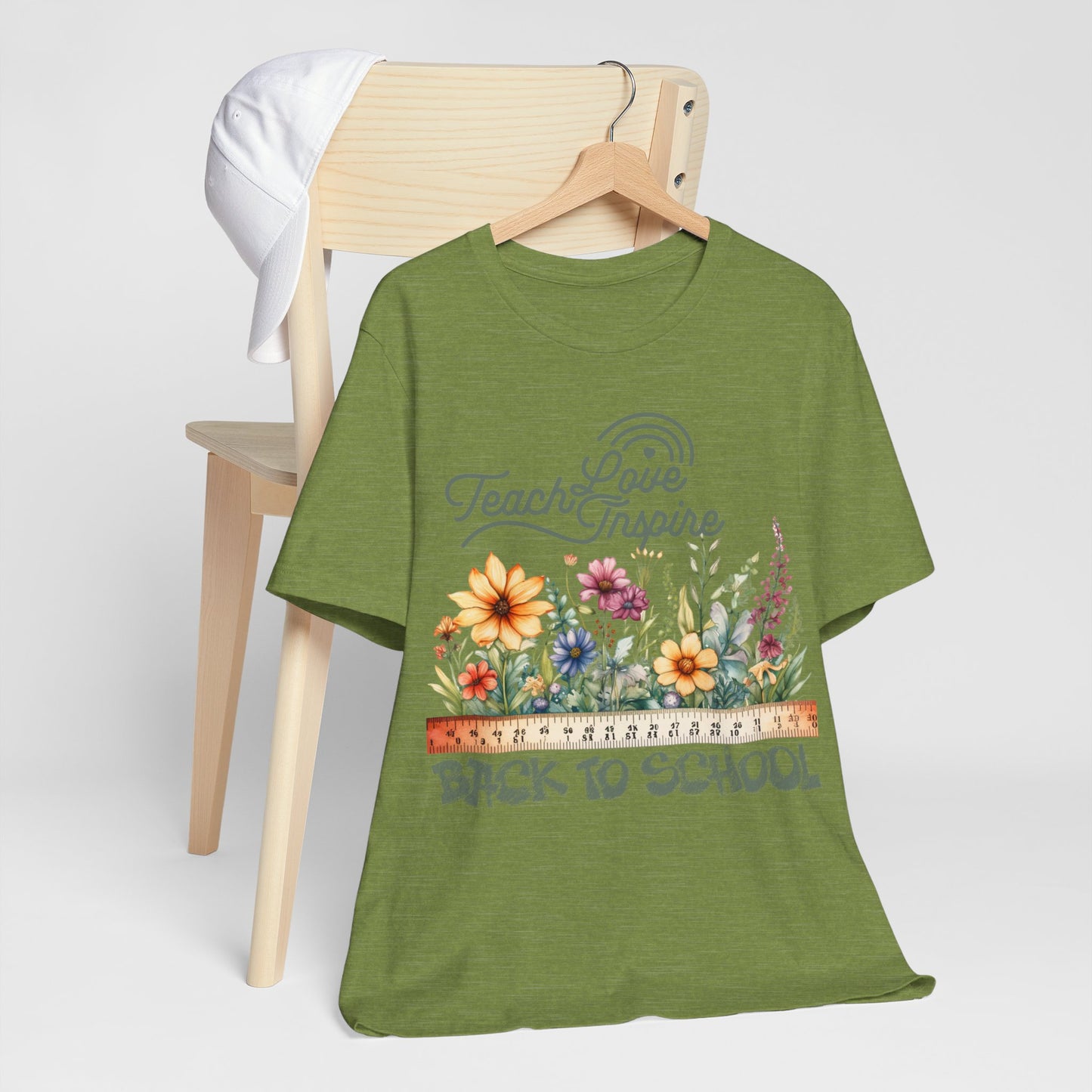Love Teach Inspire T-Shirt, Back To School T-Shirt, Teacher Back To school unisex jersey short sleeve.First Day Vibes T-Shirt.
