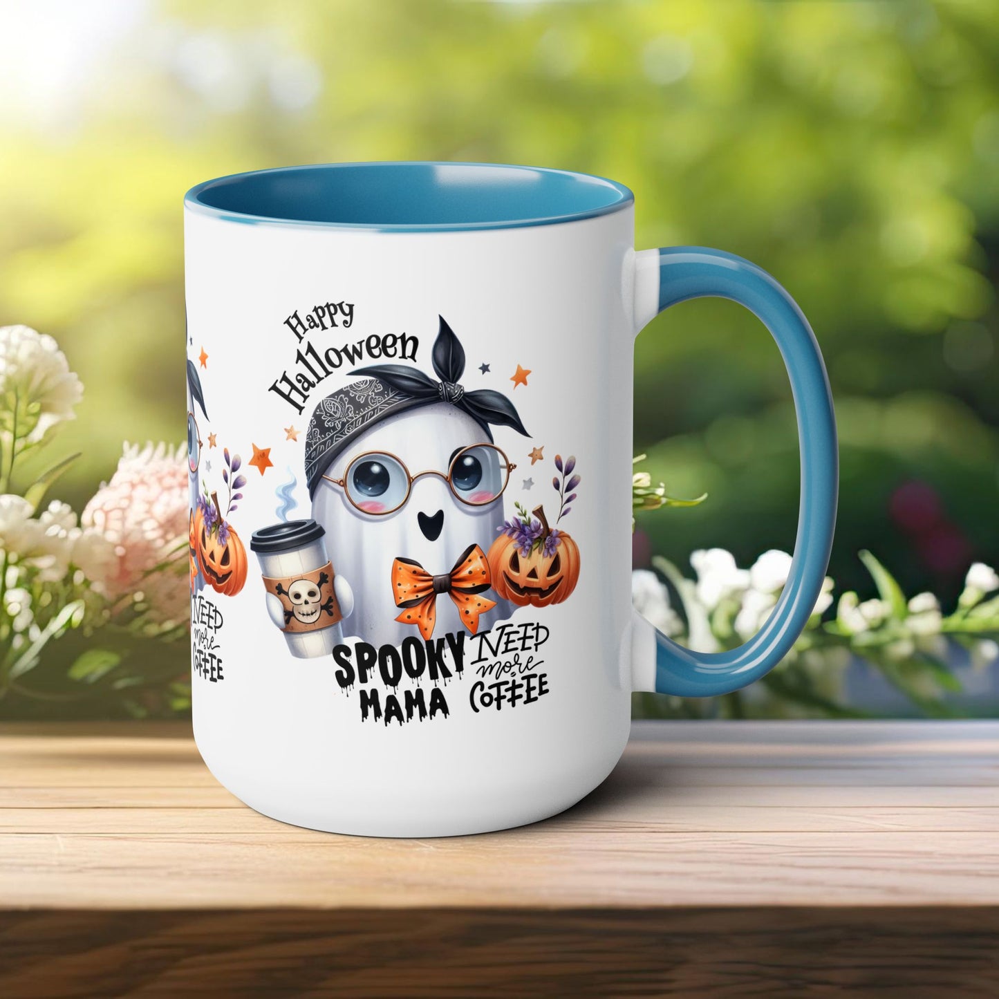 Spooky Mama Halloween Coffee Mug,  Let's Go Halloween Coffee Mug, Trick or Treat Halloween Coffee Mug, Cute Ghost Coffee Mug, Spooky Season Halloween Coffee Mug.