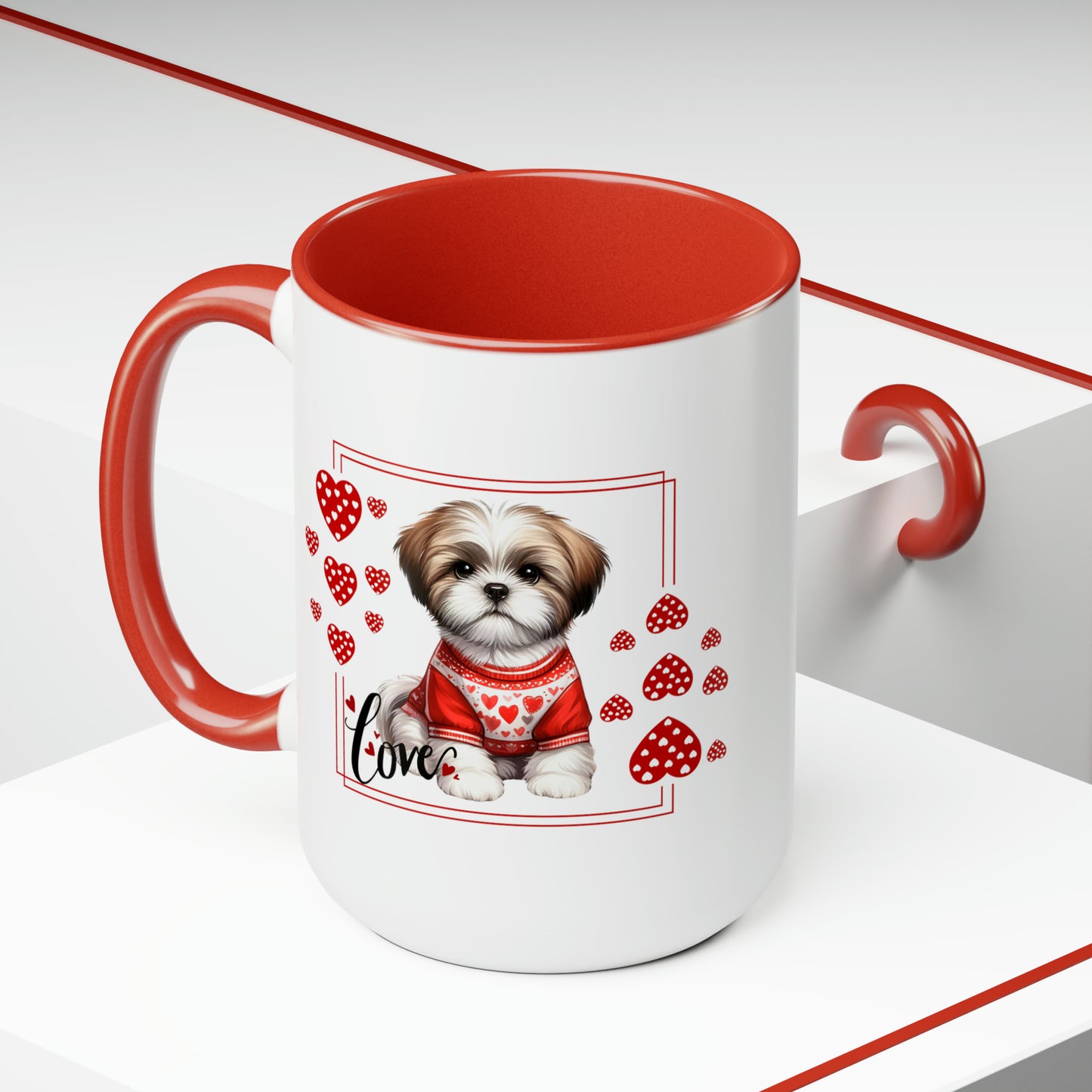 Happy valentines day Two-Tone Coffee Mugs, 15oz