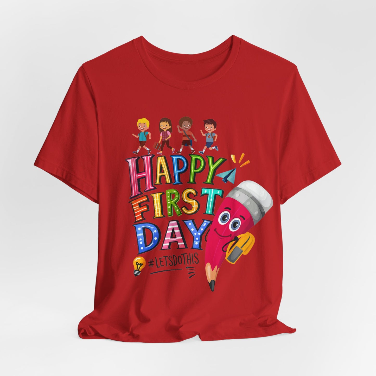 Happy First day T-Shirt, Hello Teacher T-Shirt, Back To School T-Shirt, Teach Love Inspire Teacher Shirt, Teacher Back To school unisex jersey short sleeve.First Day Vibes T-Shirt.