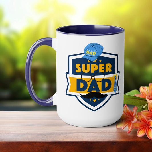 Happy father's dayTow-Tone Coffee Mug.15oz, Gift for Dad, Daddy's Coffee Mug