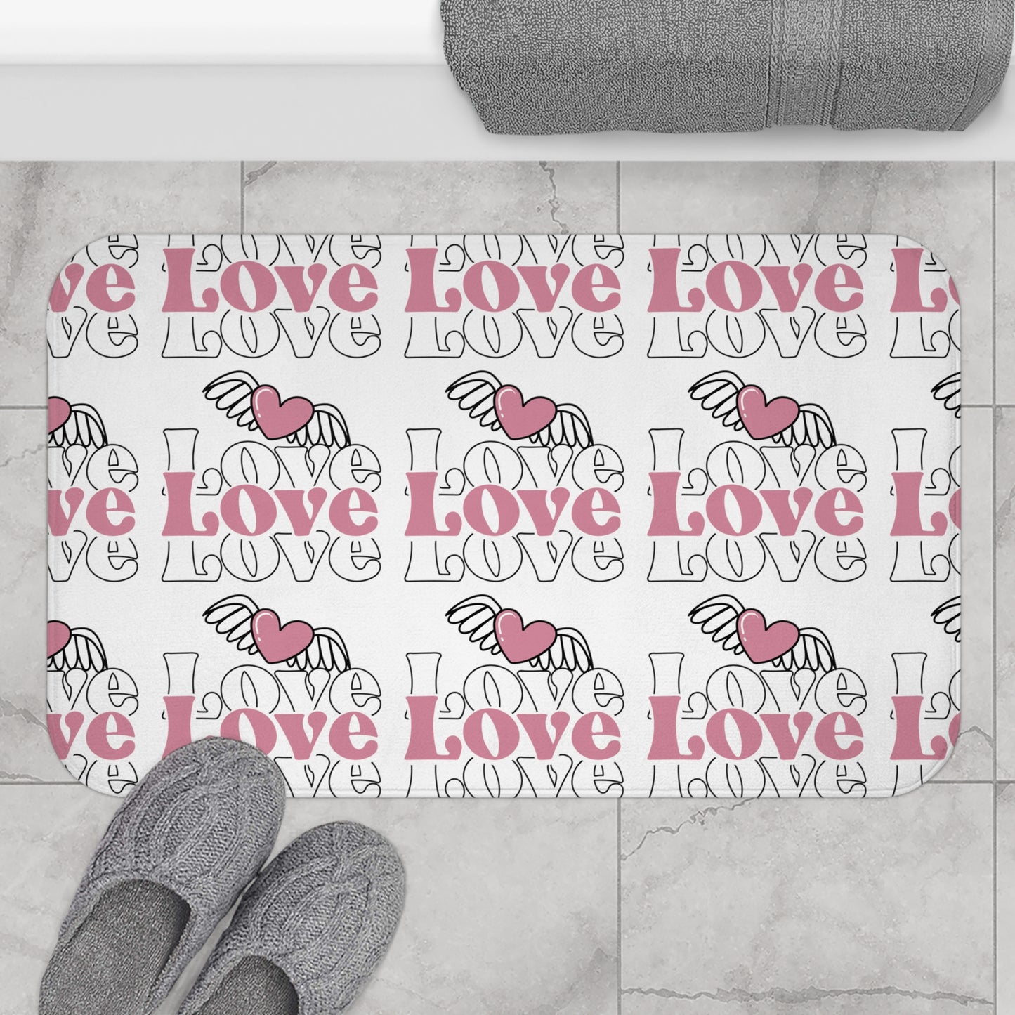 Happy Valentines Day Bath Mat