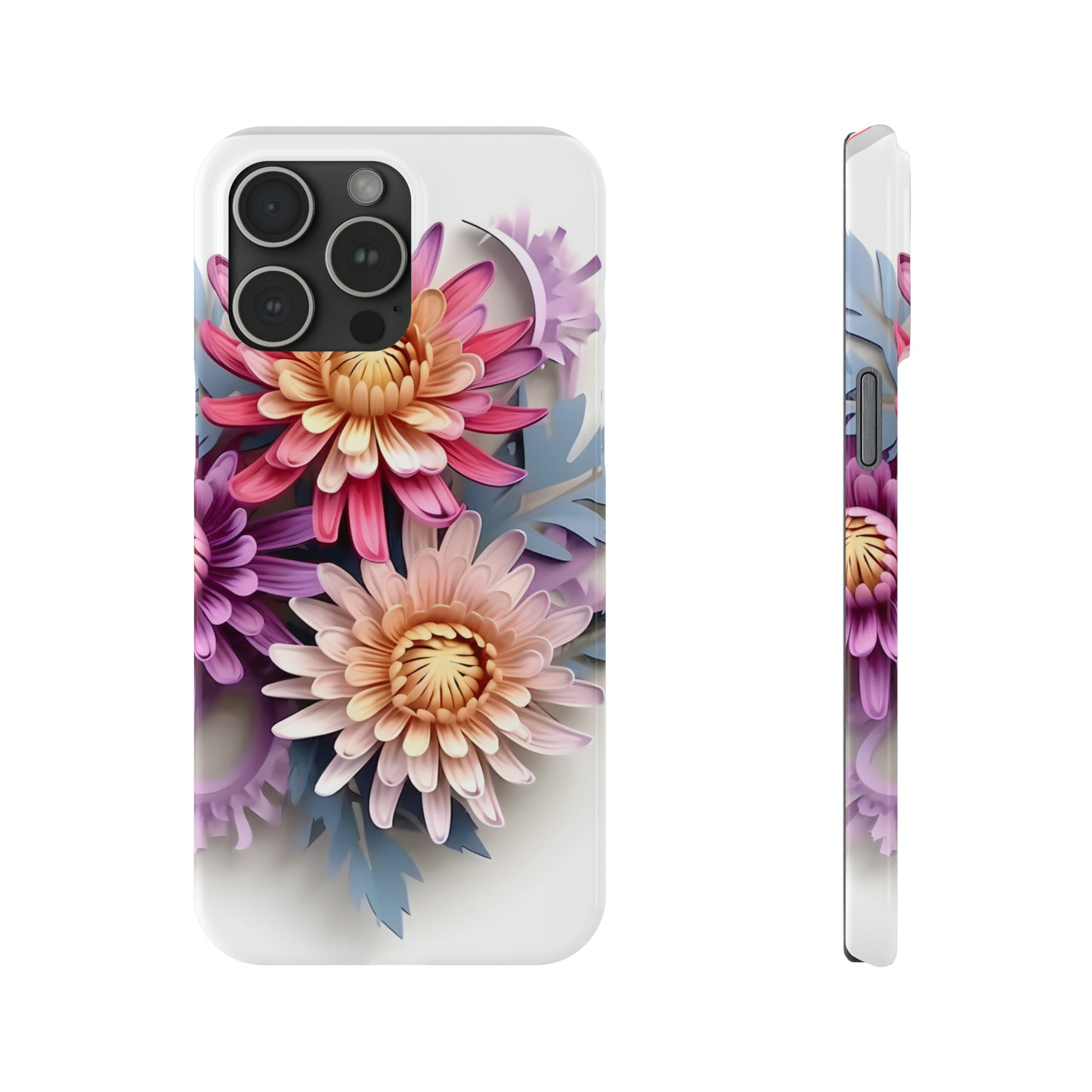 3D Flower Paper art iPhone 15 Phone Cases.