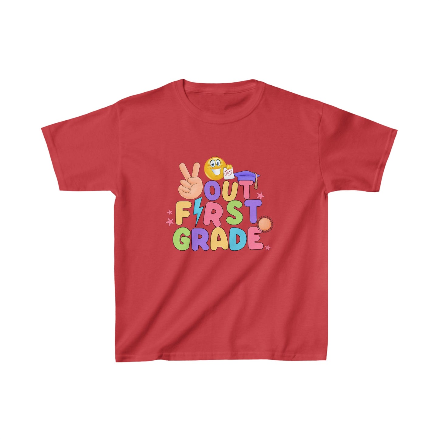 Out First Grade Back To School Kids Heavy Cotton™ Tee, Back to school Kids Shirt, 1st Day Of School Shirt, Back To School Cotton T-Shirt.