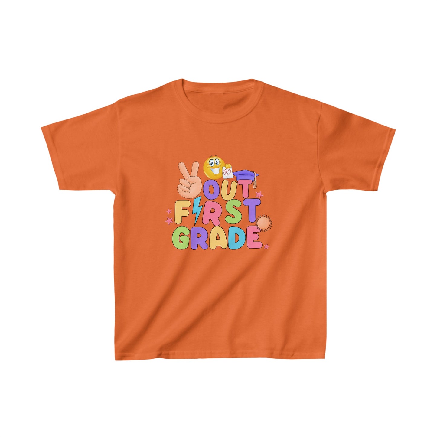 Out First Grade Back To School Kids Heavy Cotton™ Tee, Back to school Kids Shirt, 1st Day Of School Shirt, Back To School Cotton T-Shirt.