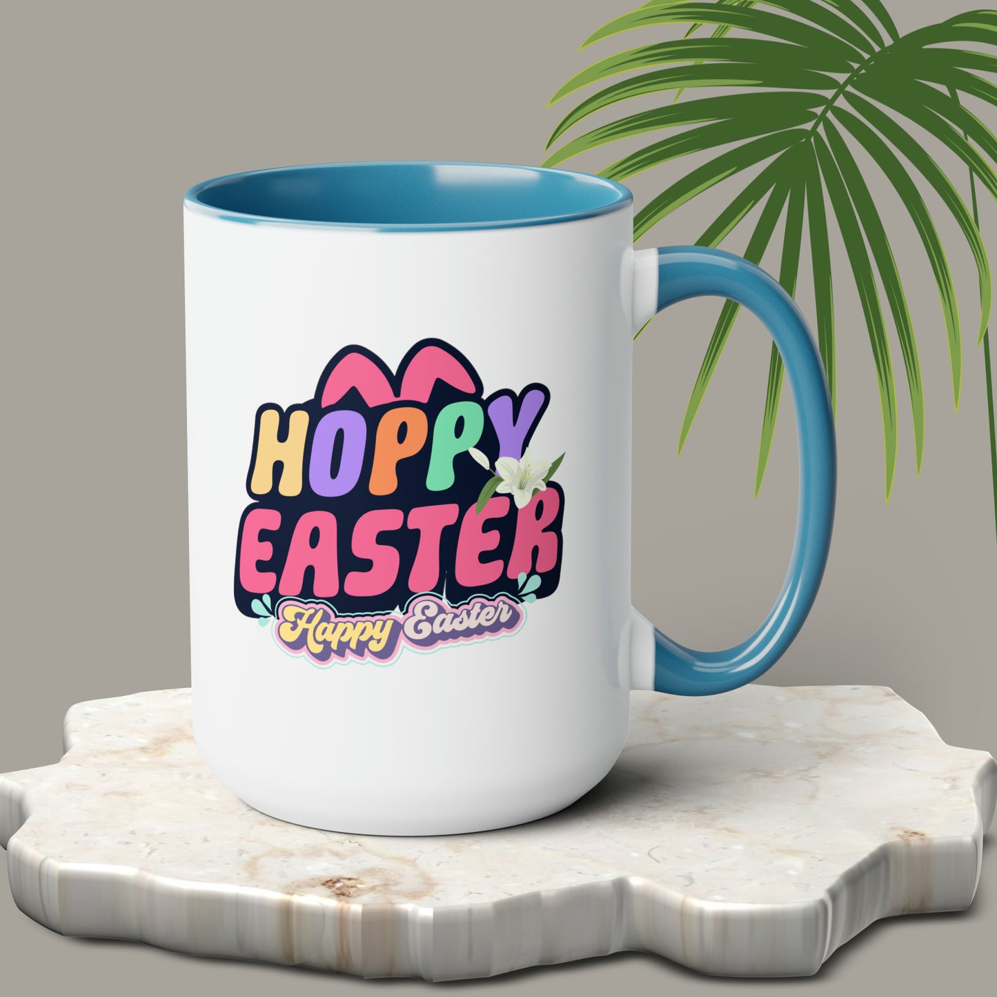 Happy EasterTwo-Tone Coffee Mugs, 15oz