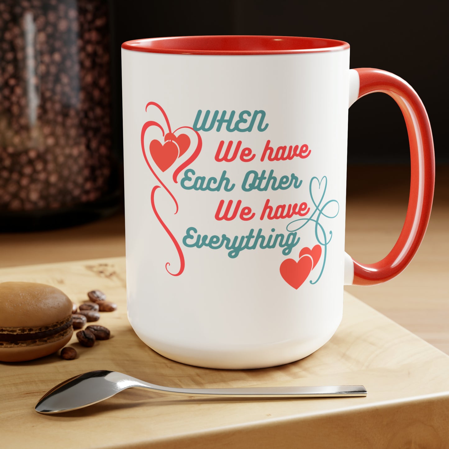 Happy valentines day Two-Tone Coffee Mugs, 15oz