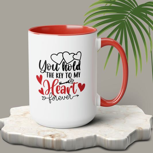 Happy valentines day Two-Tone Coffee Mugs, 15oz