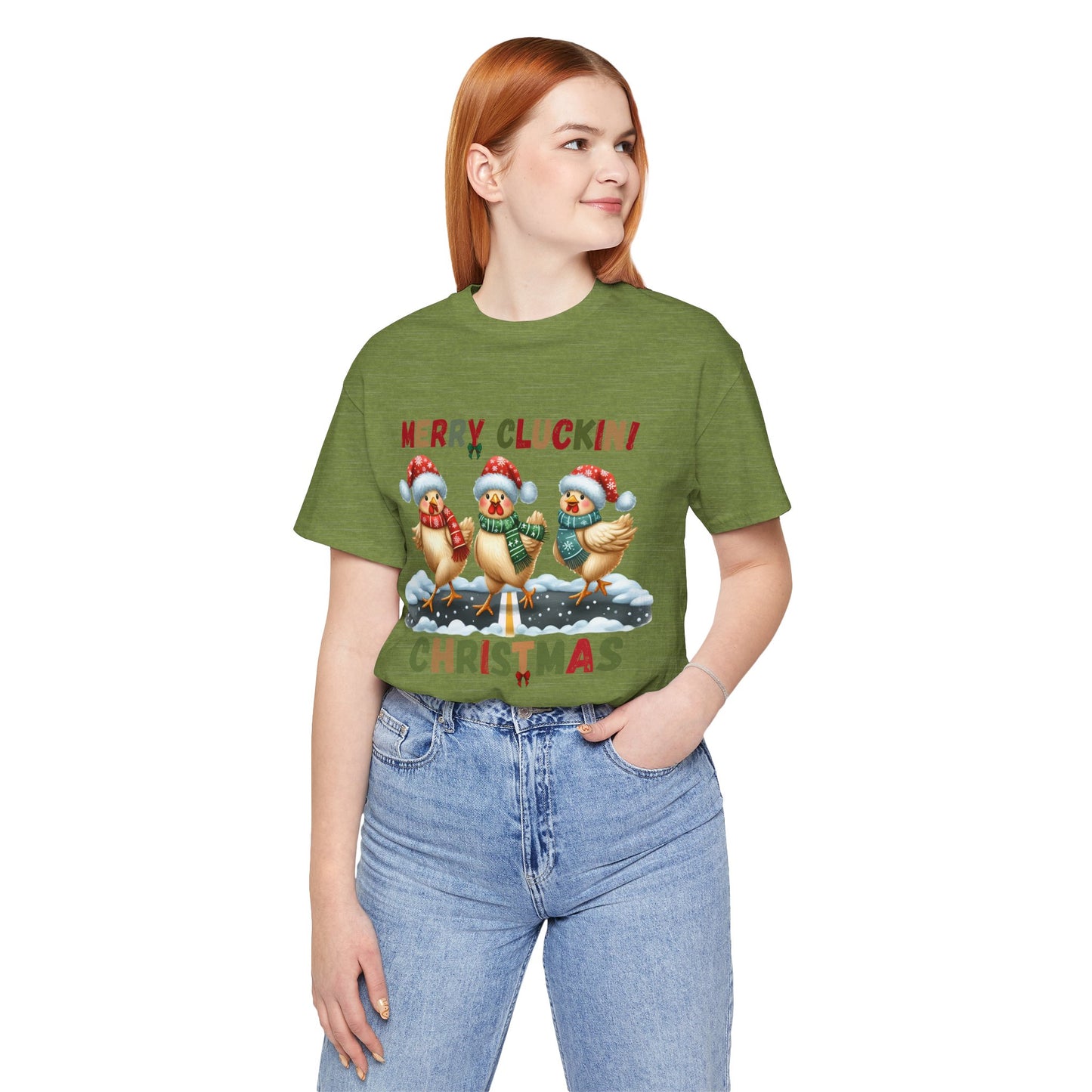 Merry Clucking! Christmas Unisex Tee, Christmas Shirt, Christmas Outfit, Merry Christmas T-shirt, Merry Christmas 2024 T-shirt, Christmas Gift, Family Holiday Outfit.