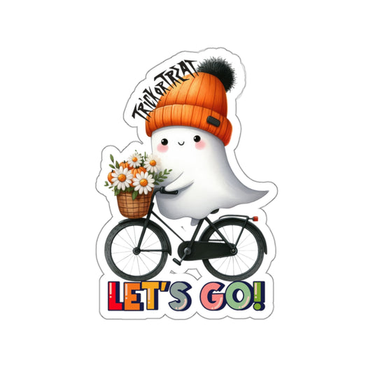 Let's Go Cute Ghost Halloween Kiss-Cut Stickers, Happy Halloween Kiss-Cut Stickers, Spooky Season Kiss-Cut Stickers, Trick Or Treat Halloween Kiss-Cut Stickers.