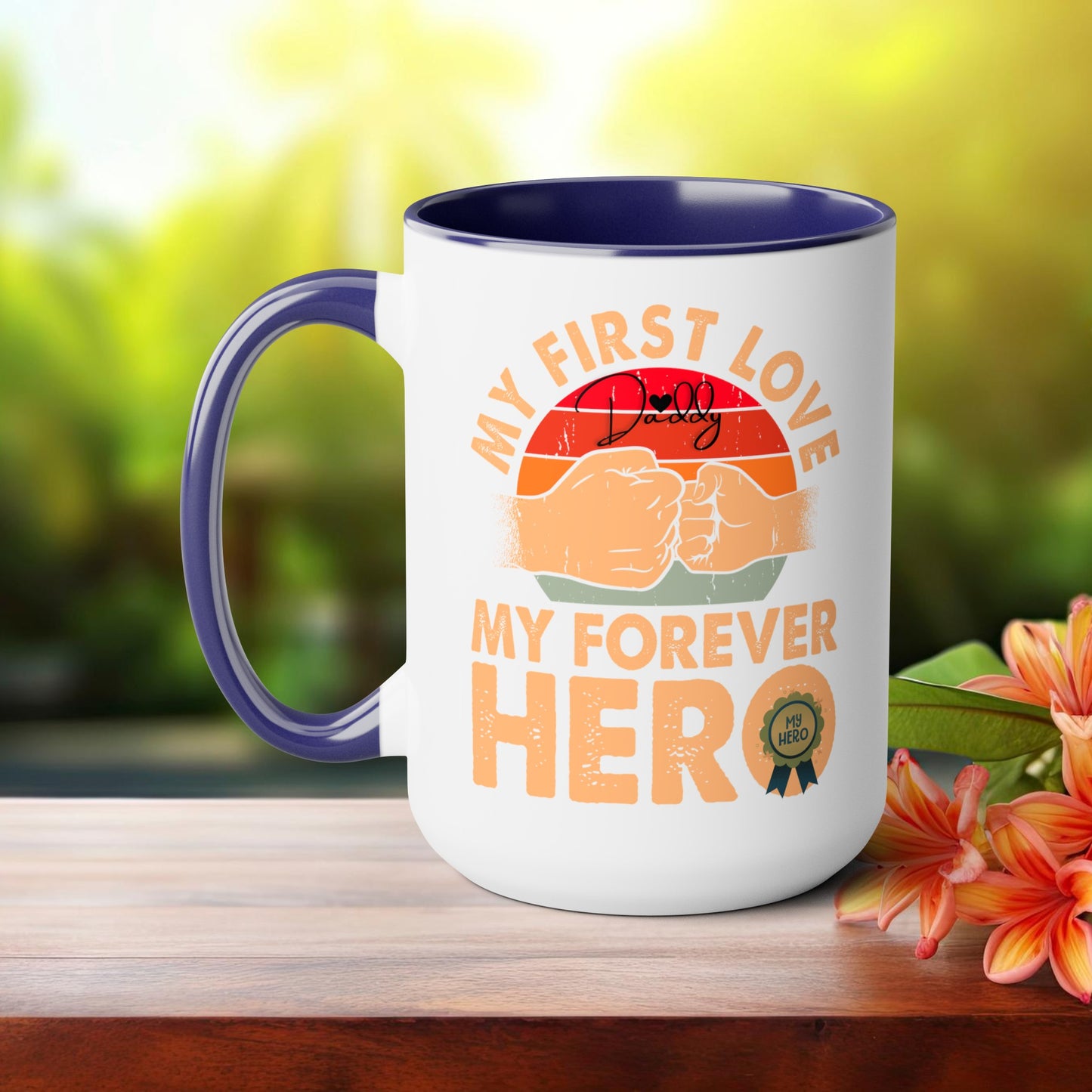 Happy father's dayTow-Tone Coffee Mug.15oz, Gift for Dad, Daddy's Coffee Mug