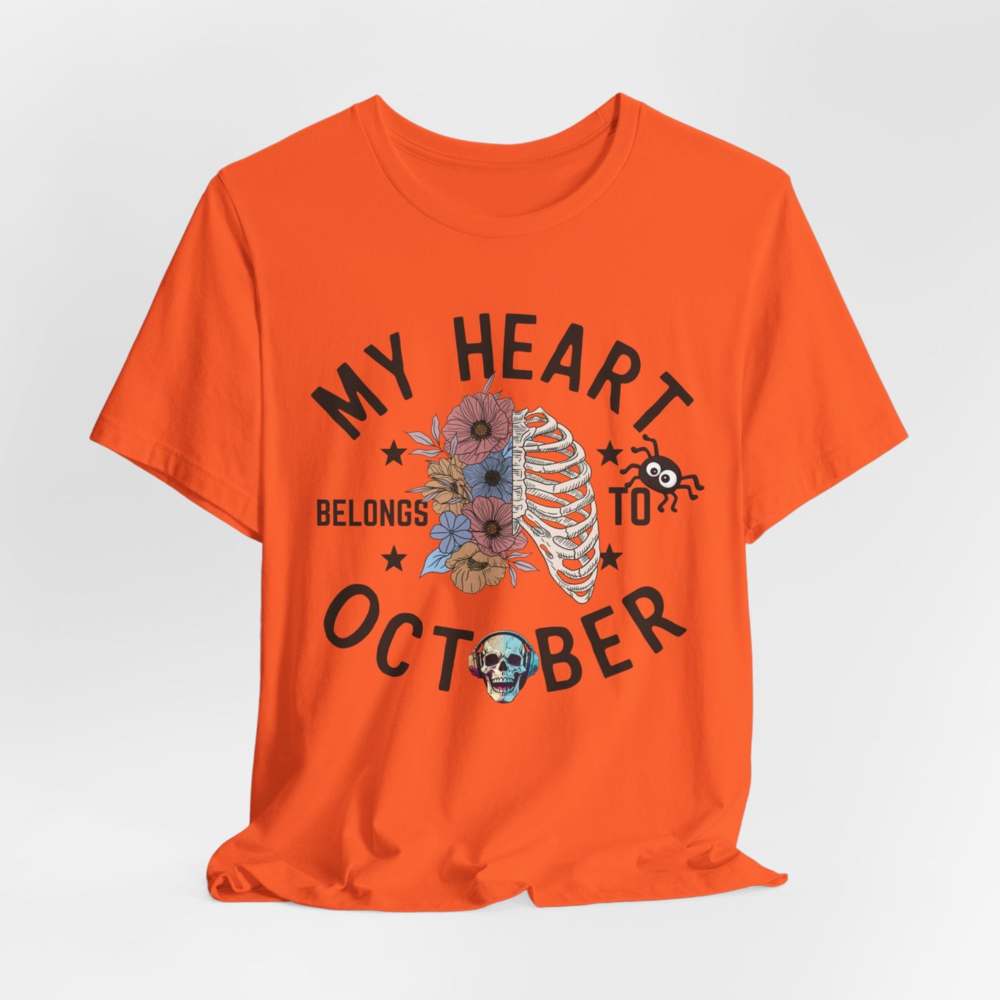 My Heart Belongs To October Halloween T-shirt, Happy Halloween T-shirt, Trick Or Treat T-shirt, Halloween T-shirt, Cool Halloween T-shirt, Spooky T-shirt,