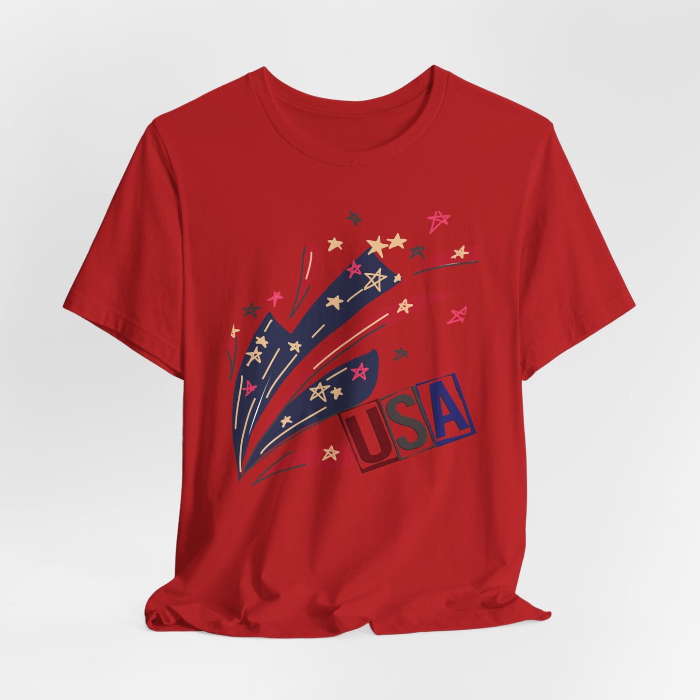 4th of July T-shirt, Red White Blue T-Shirt, Fourth of July unisex jersey short sleeve.