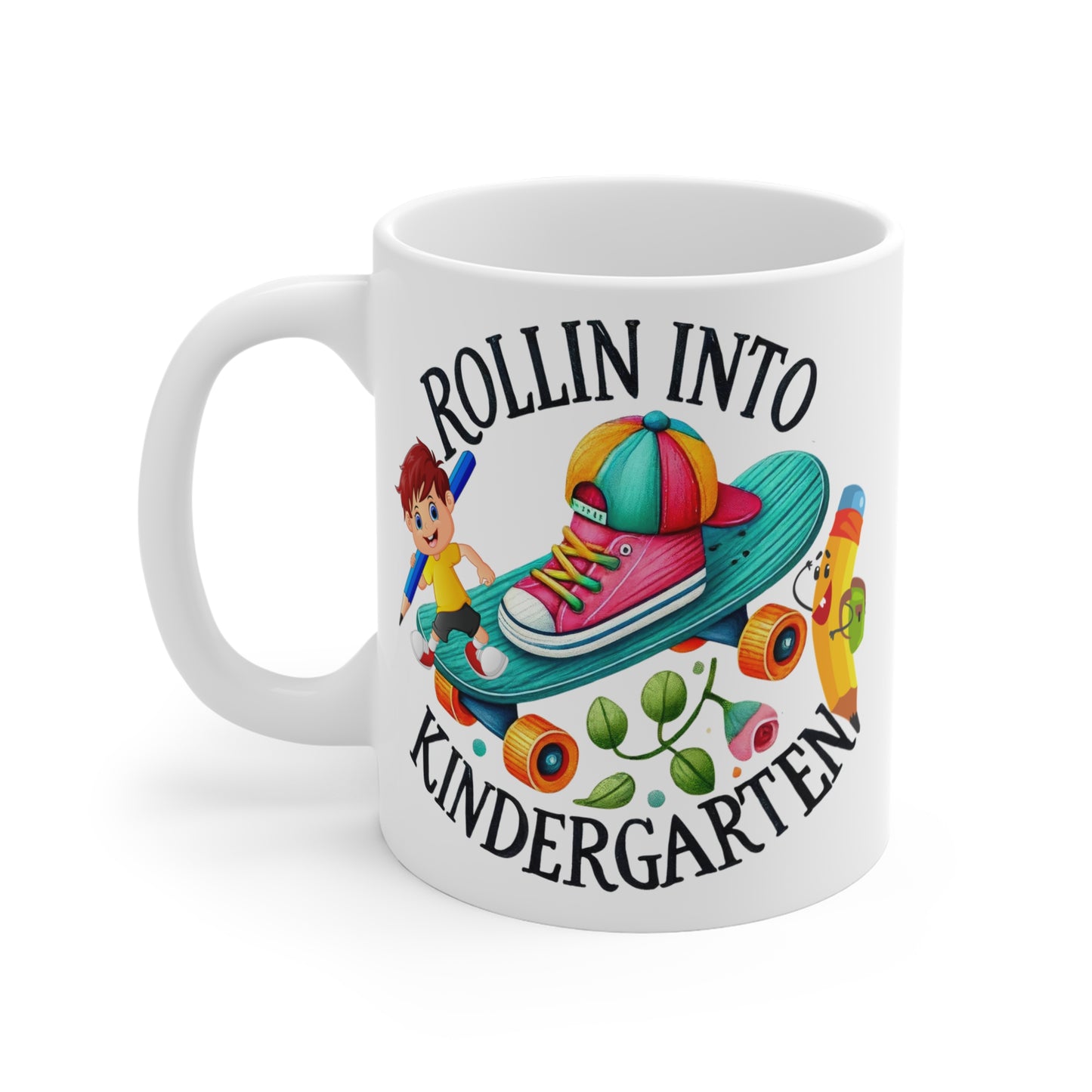 Rolling Into Kindergarten Mug, Back To School Mug.11oz. Ready To Rule The School Mug.11oz.