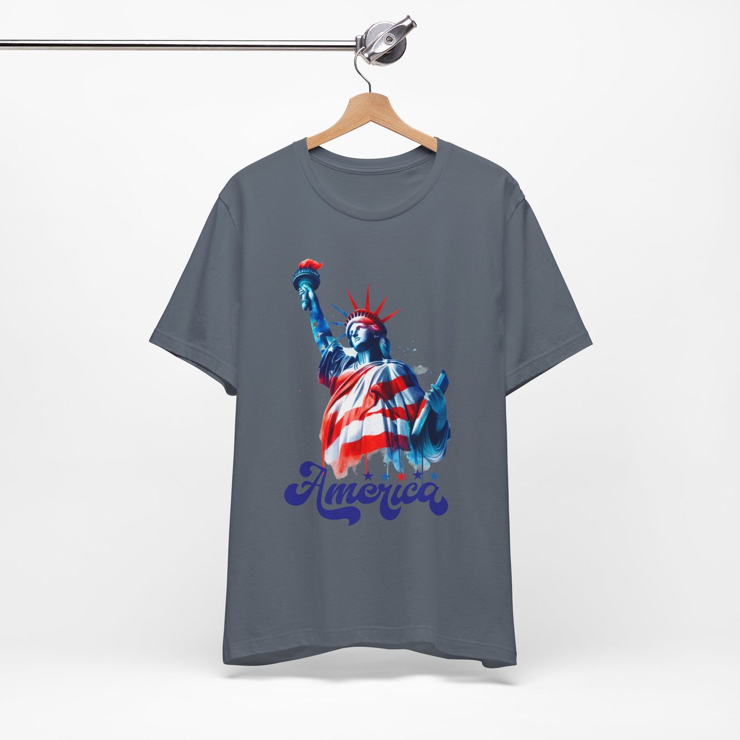 4th of July T-shirt, Sweet Land Of Liberty T-Shirt, Fourth of July unisex jersey short sleeve, America, Flag, Peace Love America. Proud To Be An American, Red White Blue.