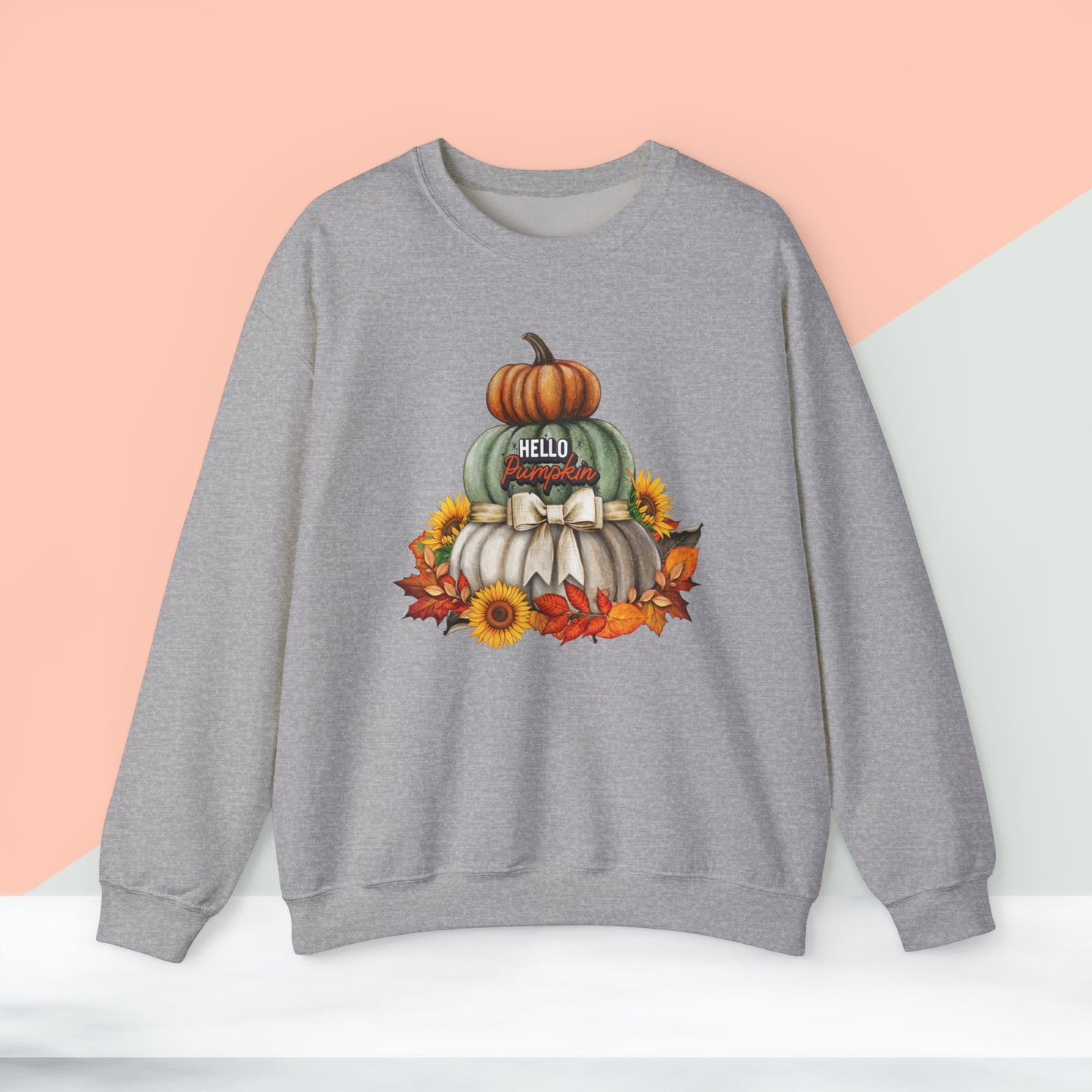 Hello Pumpkin Thanksgiving Turkey Sweatshirt - Unisex Heavy Blend, Happy Thanksgiving2024 Sweatshirt, Thanksgiving Gift, Festive Sweatshirt.