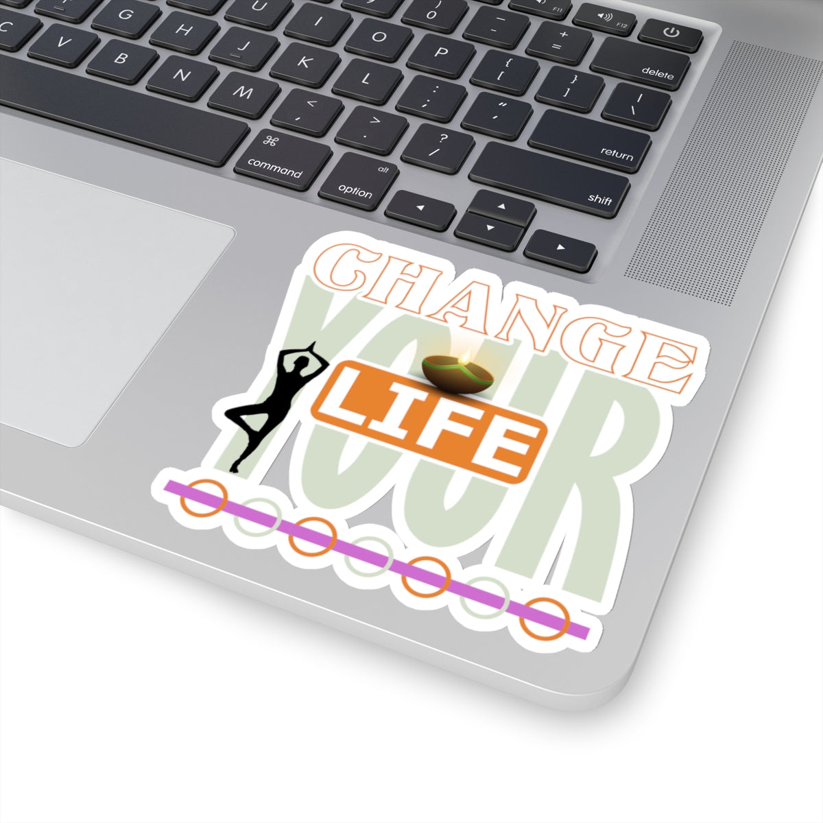 Change Your Life Yoga Kiss-Cut Stickers, Cute Yoga Kiss-Cut Stickers, Mindful Gift, Yoga lovers Kiss-Cut Stickers, Yoga Instructor Gift, Gift For Yoga lovers, Gift For Yogi.