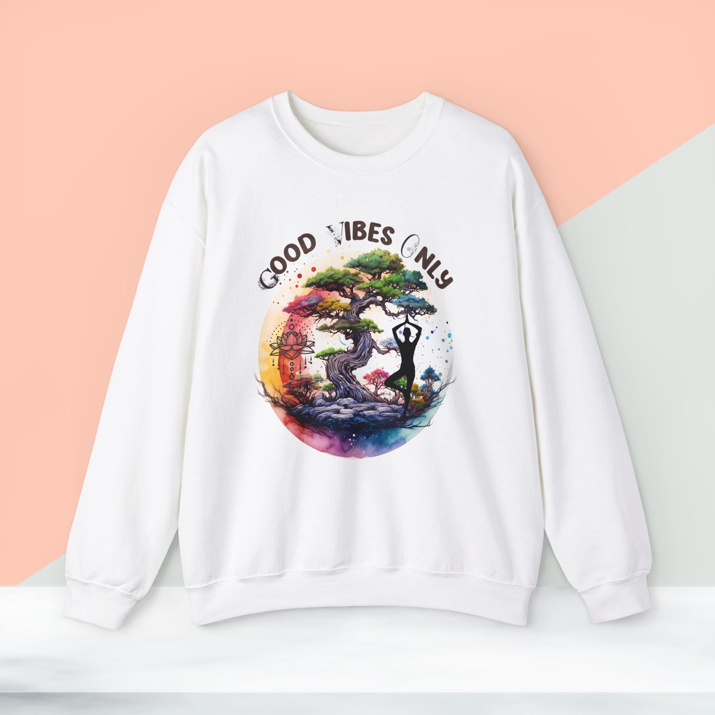 Good Vibes Only Yoga unisex heavy blend crewneck sweatshirt,Yoga workout Sweatshirt,Yoga lovers Sweatshirt, Yoga Instructor Gift, Gym Sweatshirt, Gift For Yoga lovers, Gift For Yogi.