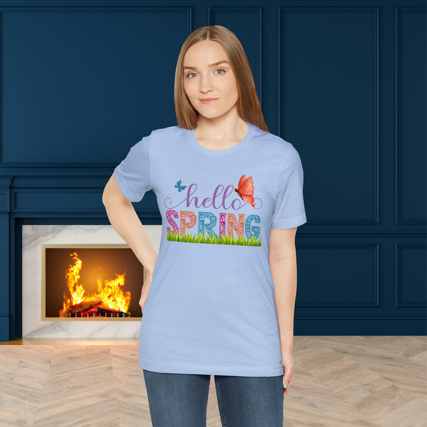 Hello Spring Unisex T-shirt, Spring Vibes Trendy Shirt.