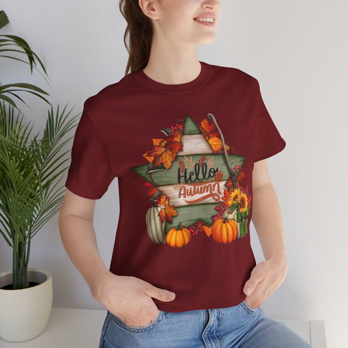 Hello Autumn Thanksgiving T-shirt, Happy thanksgiving 2024 T-shirt, Thanksgiving Gift,Turkey Shirt, Family Thanksgiving, Holiday Outfit.